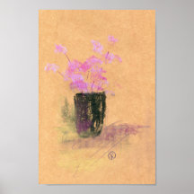 Rosa Blume in schwarzer Vase