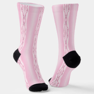 Rosa Blume in Waves Socken