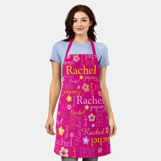 Rosa Blume individuelle Name kurzer Name Rachel Schürze (Getragen)