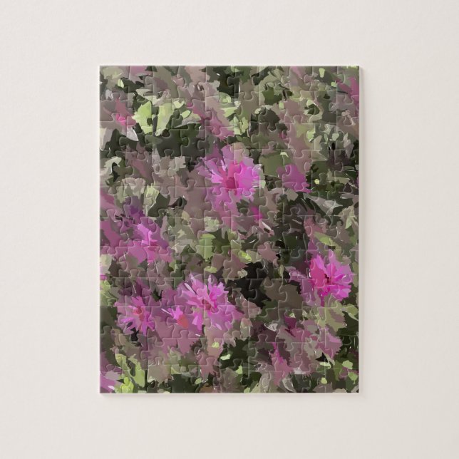 Rosa Blume inmitten eines grünen Rätsel (Vertikal)