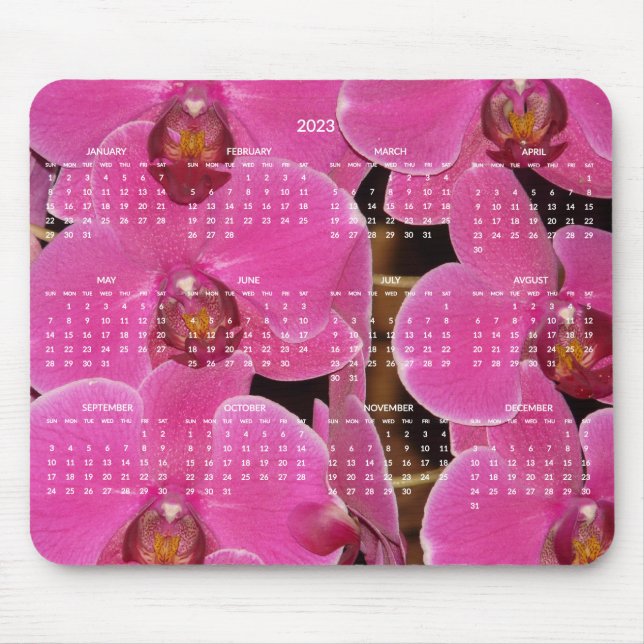 Rosa Blume Jahreskalender 2023 Mousepad (Vorne)