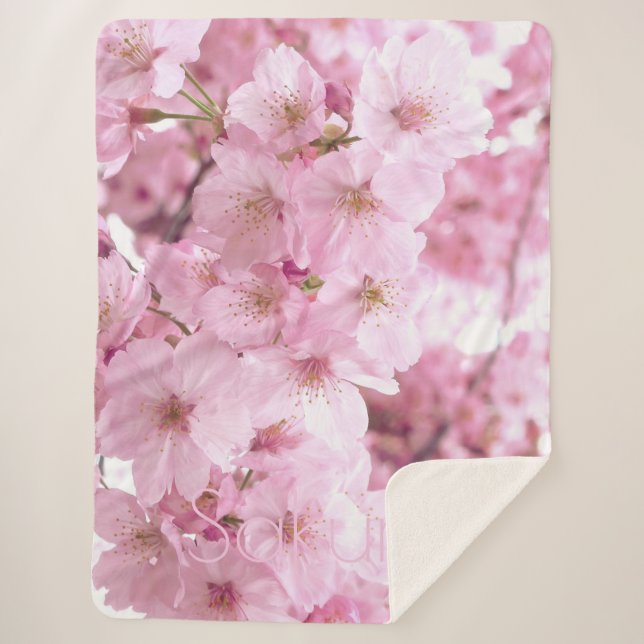 Rosa Blume Japanischer Kirschblossom Sherpadecke (Vorderseite)