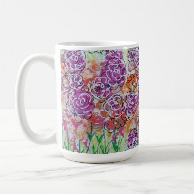 Rosa Blume Kaffeetasse (Links)