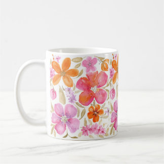Rosa Blume Kaffeetasse