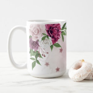 Rosa Blume Kaffeetasse