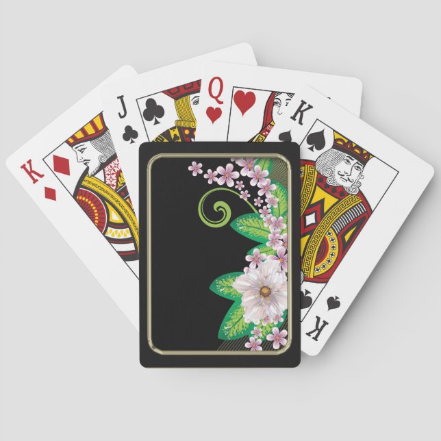 Rosa Blume Kartenspielen Spielkarten (Rückseite)