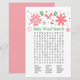 Rosa Blume Kinderdusche Word Search Game