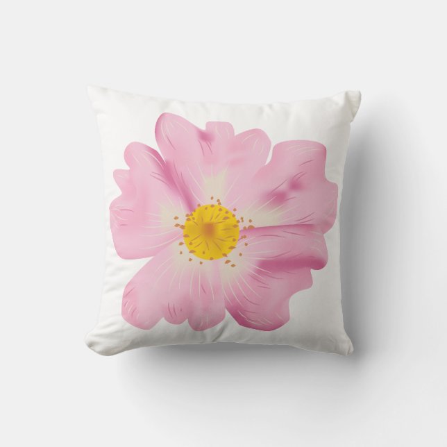 Rosa Blume Kissen (Vorderseite)