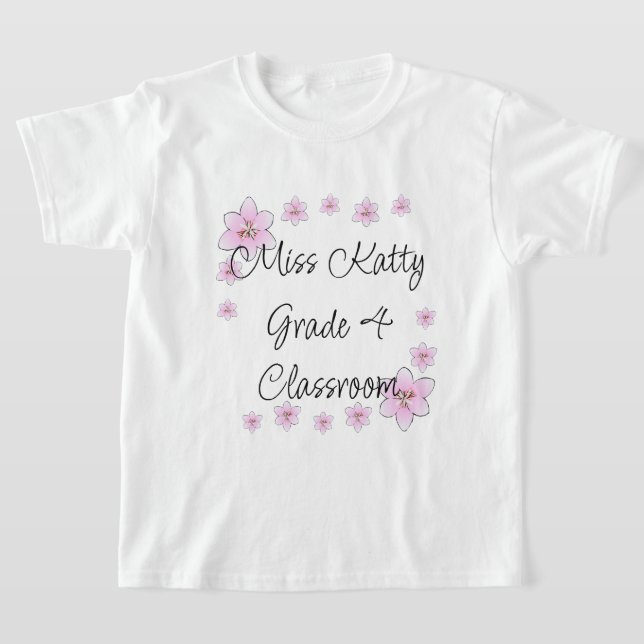 Rosa Blume Klassischer T - Shirt (Ablage )