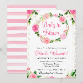 Rosa Blume Kleider Kinderdusche Einladung