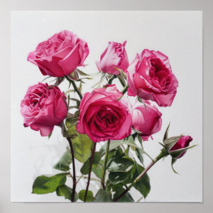 Rosa Blume Kunst drucken Poster