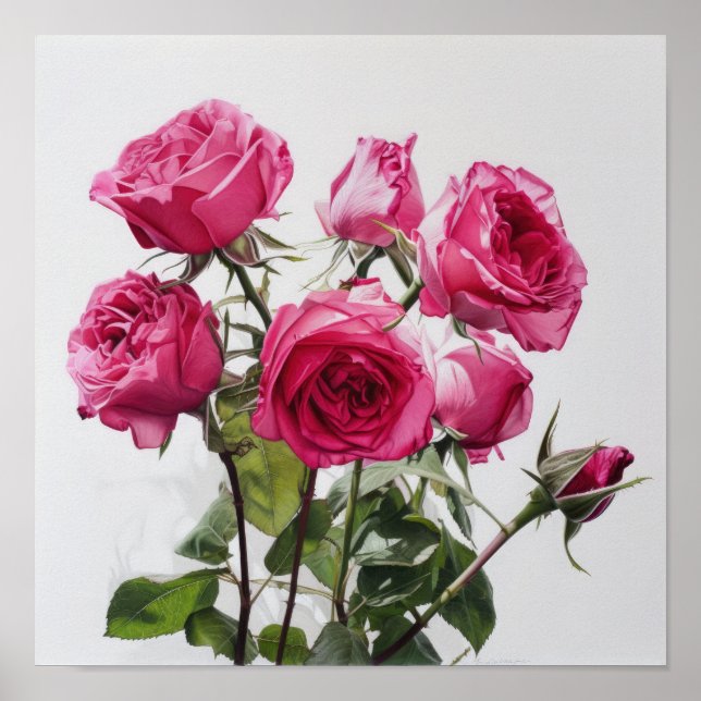 Rosa Blume Kunst drucken Poster (Vorne)