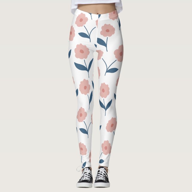 Rosa Blume Leggings (Vorderseite)