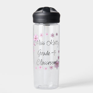 Rosa Blume Lehrerin Wasserflasche Trinkflasche