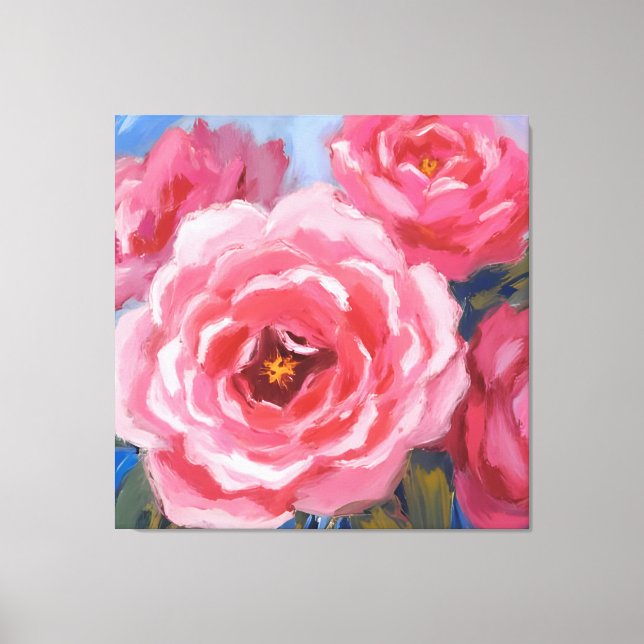 Rosa Blume Leinwanddruck (Vorderseite)