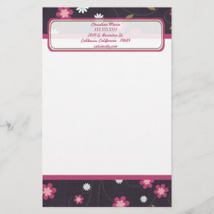 Rosa Blume Letterhead Stationierung Briefpapier