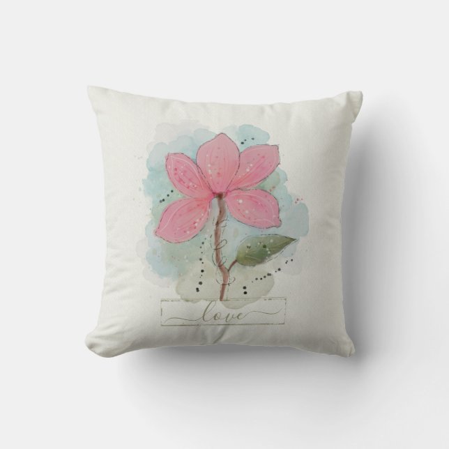 Rosa Blume Liebe Kissen Kissen (Vorderseite)