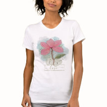 Rosa Blume Liebe T - Shirt