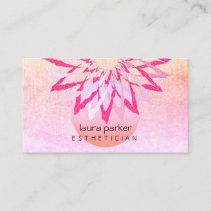 Rosa Blume Lotus Beautician Kosmetologe Visitenkarte