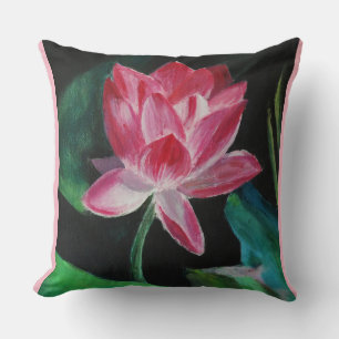 Rosa Blume Lotus Kissen 51 cm x 51 cm