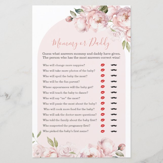 Rosa Blume Mädchen Baby in Bloom Mommy oder Daddy (Vorderseite)