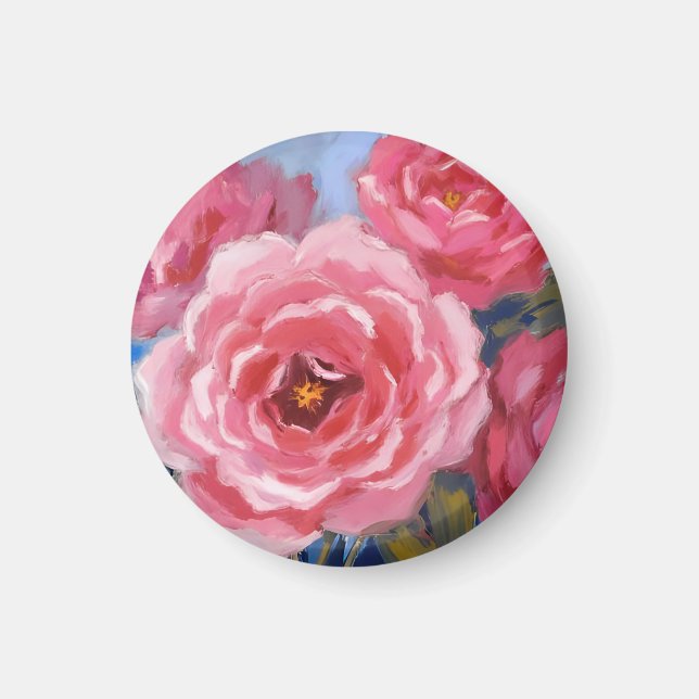 Rosa Blume Magnet (Vorne)