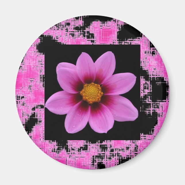 Rosa Blume Magnet (Vorne)