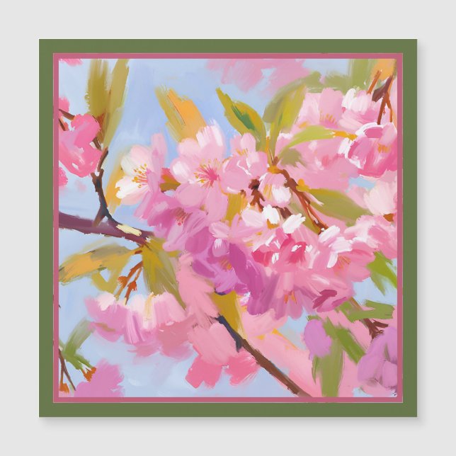 Rosa Blume Magnetkarte (Vorderseite)