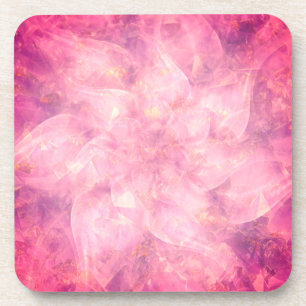 Rosa Blume Mandala Getränkeuntersetzer