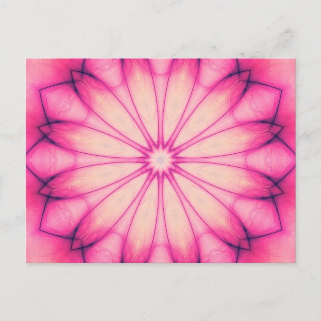 Rosa Blume Mandala Postkarte (Vorderseite)