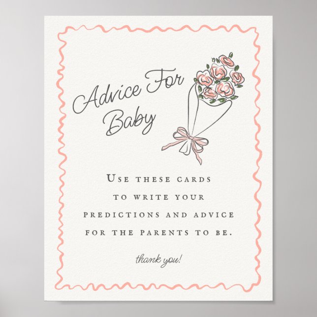 Rosa Blume Markt Frische Blumenberater für Baby Poster (Vorne)
