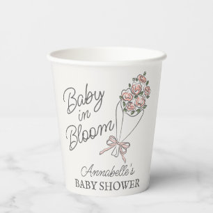 Rosa Blume Markt Frische Blumendusche Pappbecher