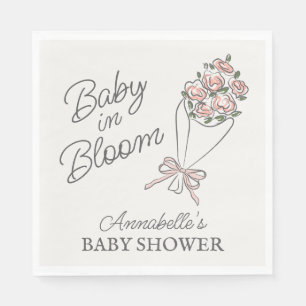 Rosa Blume Markt Frische Blumendusche Serviette
