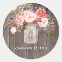 Rosa Blume Mason Jar Rustikale Hochzeit