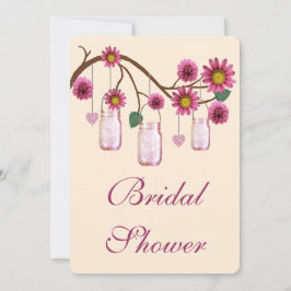 Rosa Blume Mason Jars Bridal Dusche Einladung