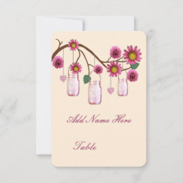 Rosa Blume Mason Jars Tafel Platzkarte