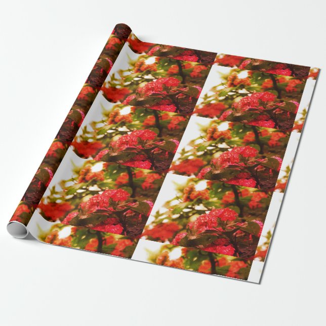 Rosa Blume Matte Wrapping Paper Geschenkpapier (Ungerollt)