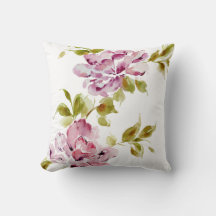Rosa Blume mit floralen Aquarellen