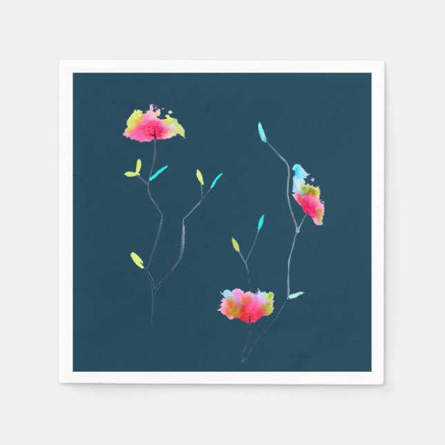 Rosa Blume Moderne, einfache japanische inspiriert Serviette (Vorderseite)