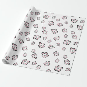 Rosa Blume-Motif-Packpapier Geschenkpapier