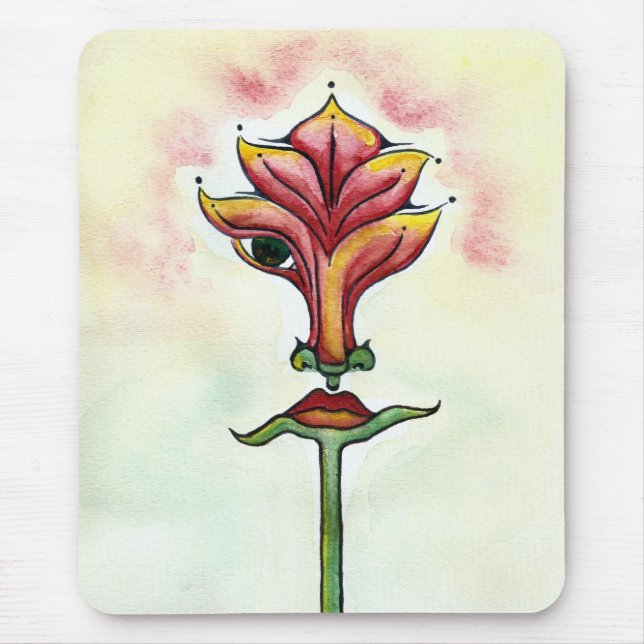 Rosa Blume Mousepad (Vorne)