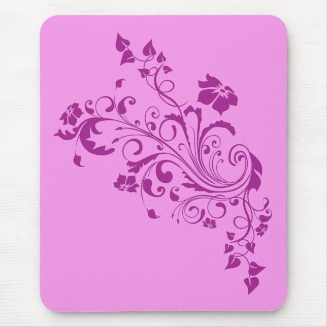 Rosa Blume Mousepad (Vorne)