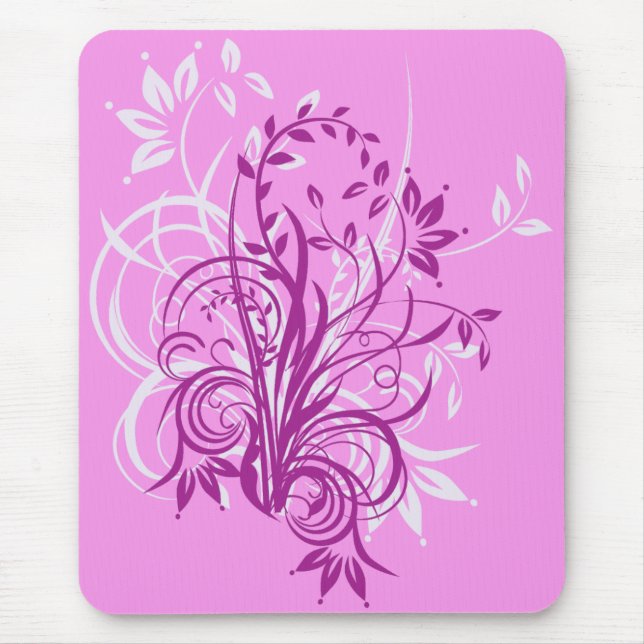 Rosa Blume Mousepad (Vorne)