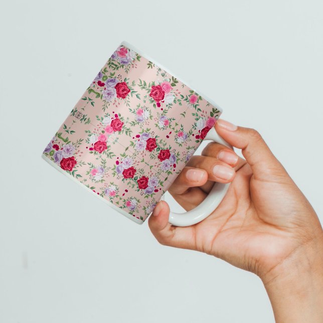 Rosa Blume Muster Art Kaffeetasse (Von Creator hochgeladen)