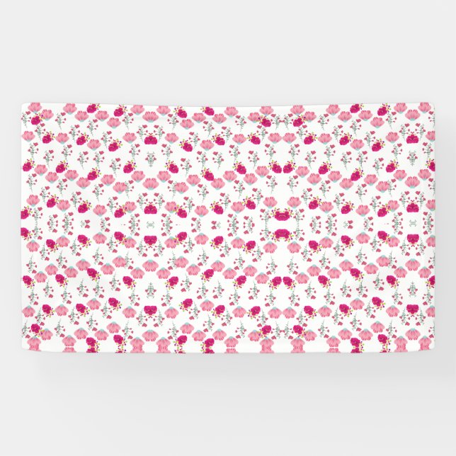 rosa Blume Muster Banner (Horizontal)