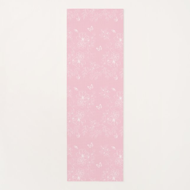 Rosa Blume Muster, Blumenmuster, Muster, Minimalis Yogamatte (Vorderseite)