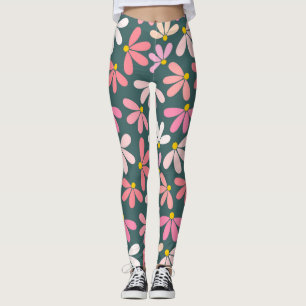 Rosa Blume Muster Leggings