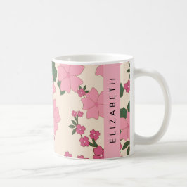 Rosa Blume, Muster von Blume, Ihr Name Kaffeetasse