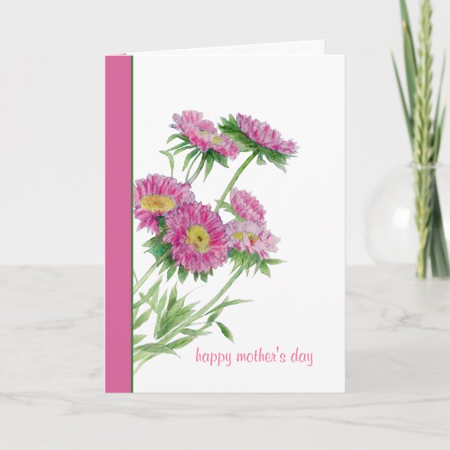 Rosa Blume Muttertagskarte Karte (Vorderseite)