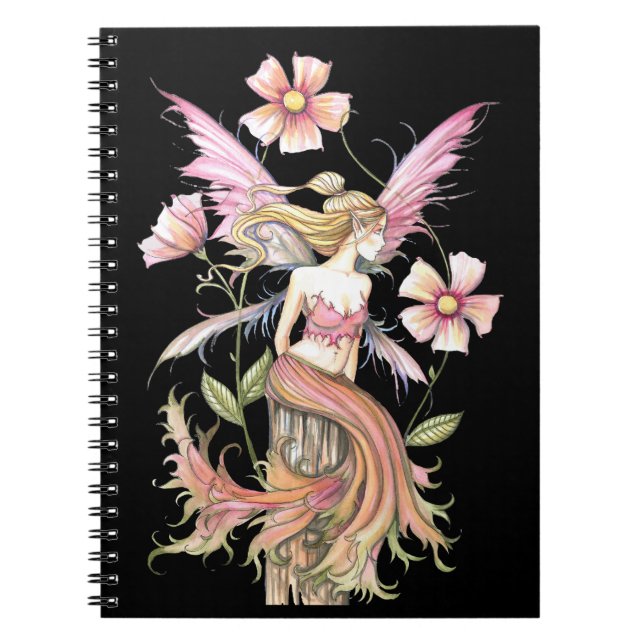 Rosa Blume-Notebook Notizblock (Vorderseite)